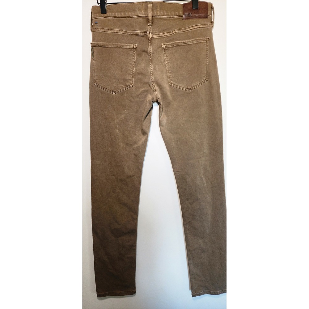 Paige Federal Lennox Slim Fit Pants Mens 29 Brown Tobacco Rayon Blend Stretch - Picture 2 of 5
